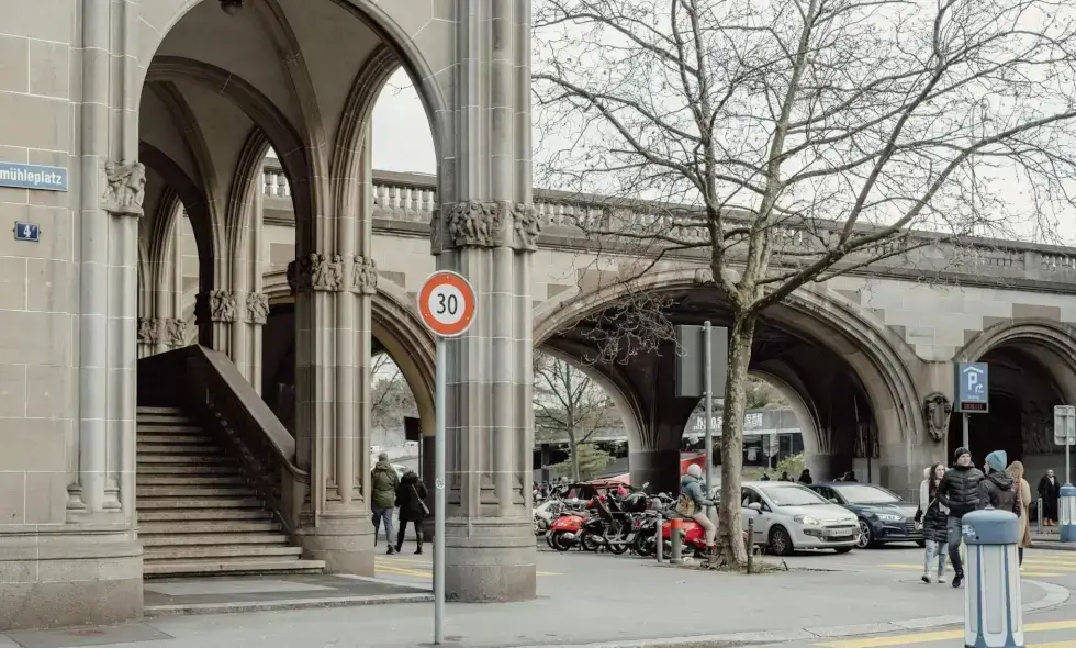 Sistemul de transport elvețian și cumpărarea online a vinietei pentru autostrăzi.